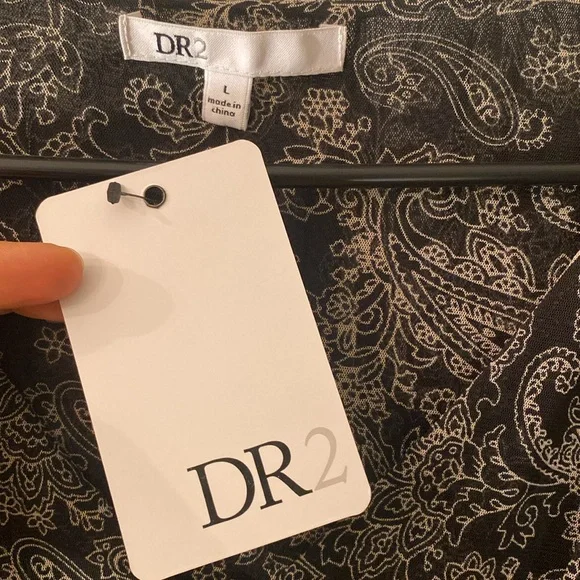 DR2 Long Sleeve V-Neck Peplum Top NWT - Picture 14 of 15